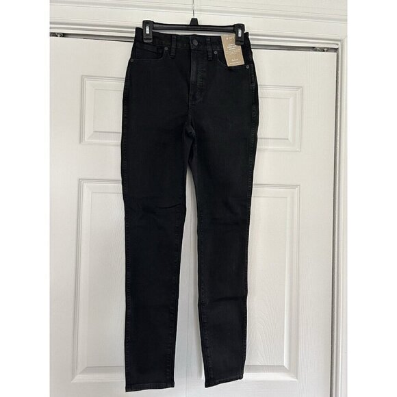 Madewell Curvy 10" High-Rise Skinny Jeans in Black Frost Women Size 27T - Picture 5 of 14